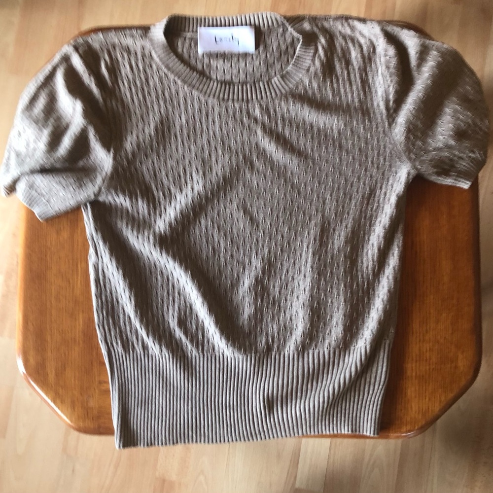 Brown Short Sleeve Sweater